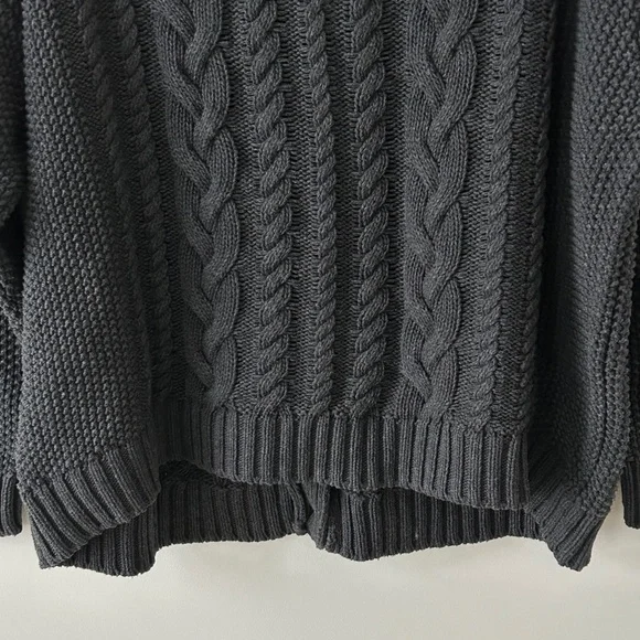 Quince 100% Organic Cotton Oversized Gray Cable Cardigan - Picture 11 of 16